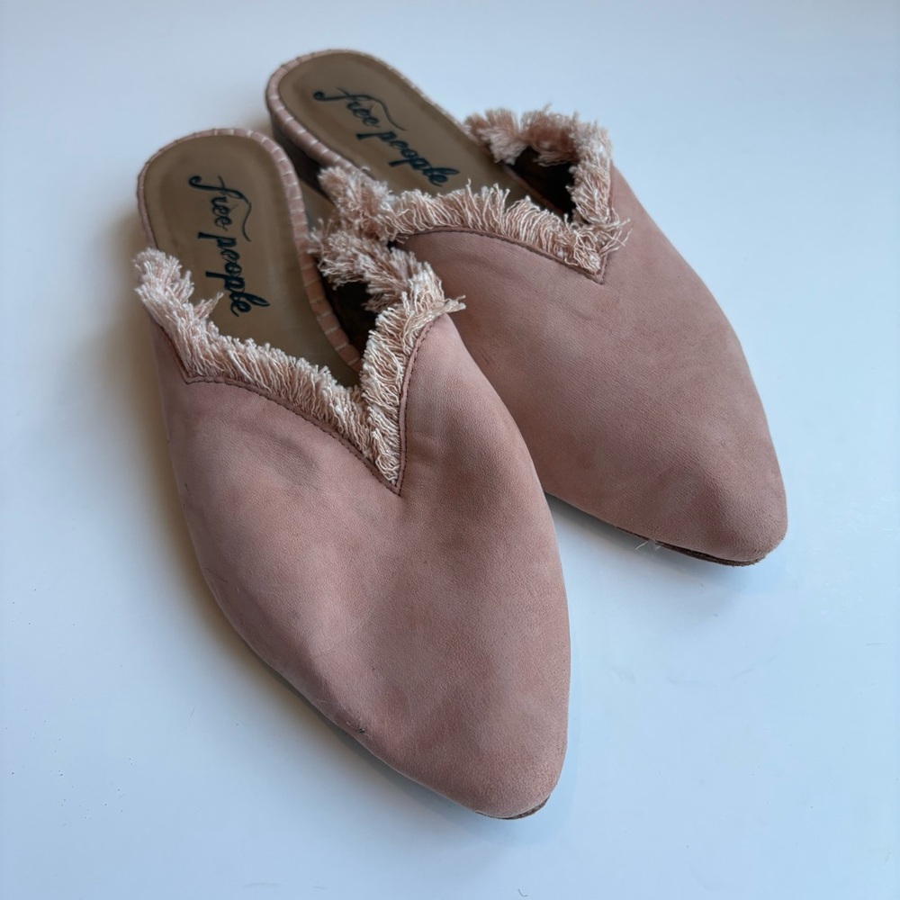 Free People Leather Newport Mules in Salmon